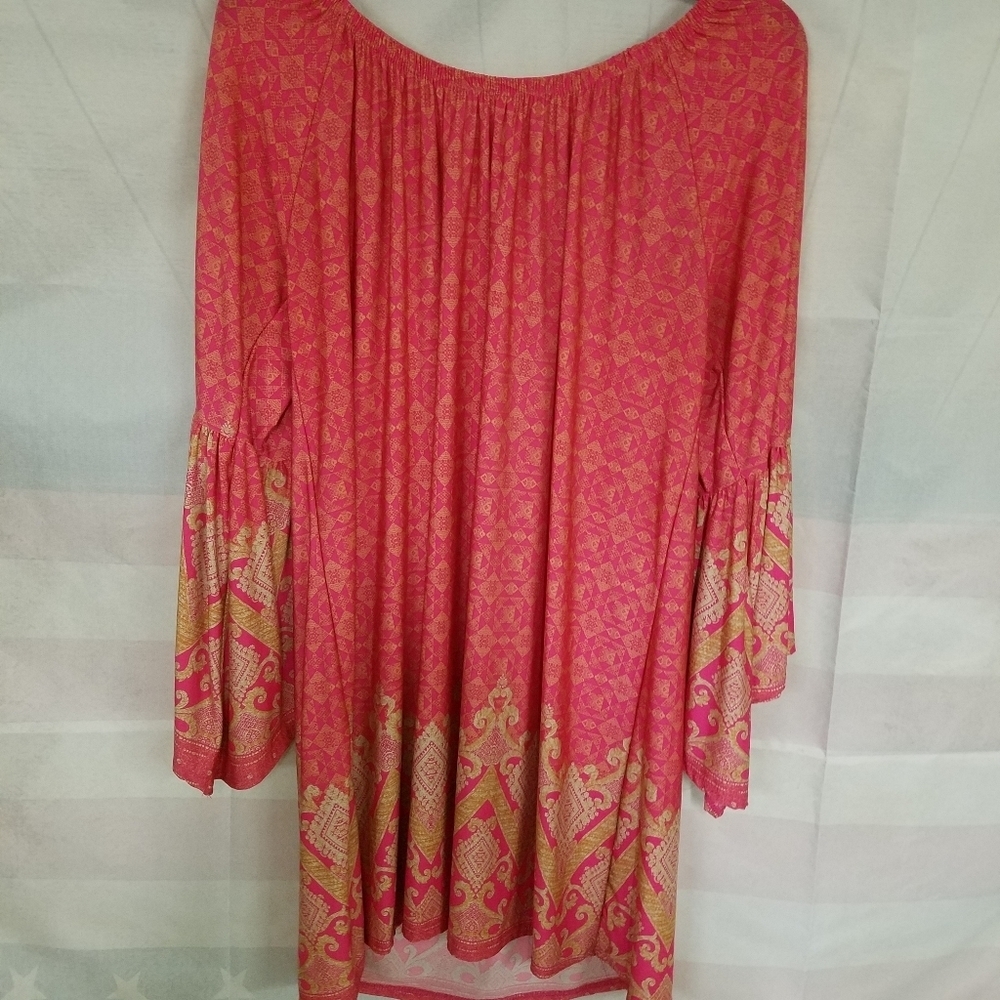 Blouse Elastic Scoop Neck Flaired Sleeves XL